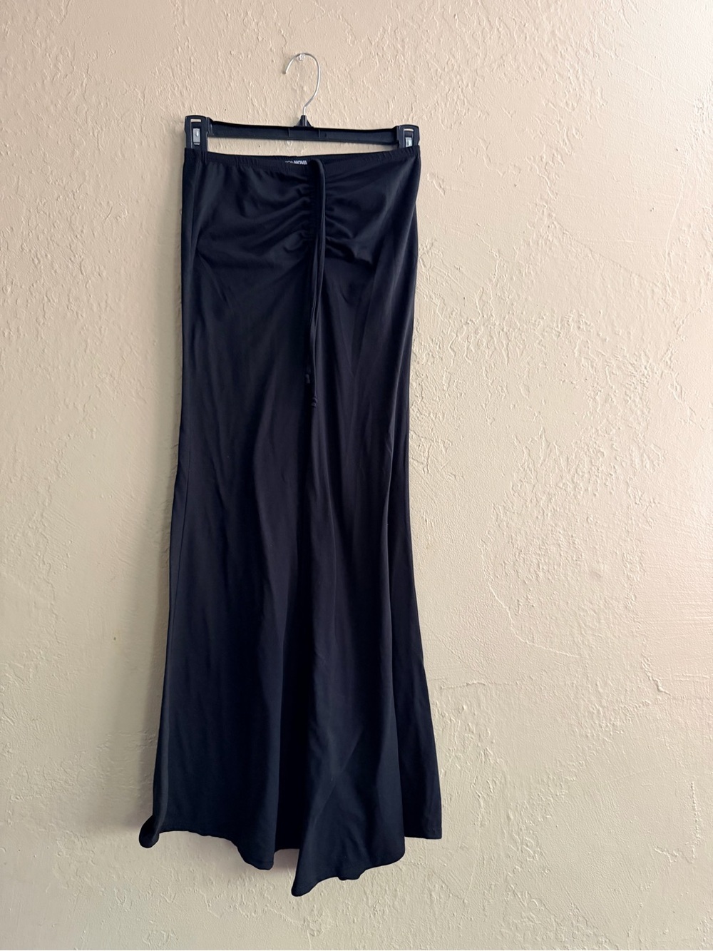 Fashion Nova Black Maxi Skirt with Front Tie